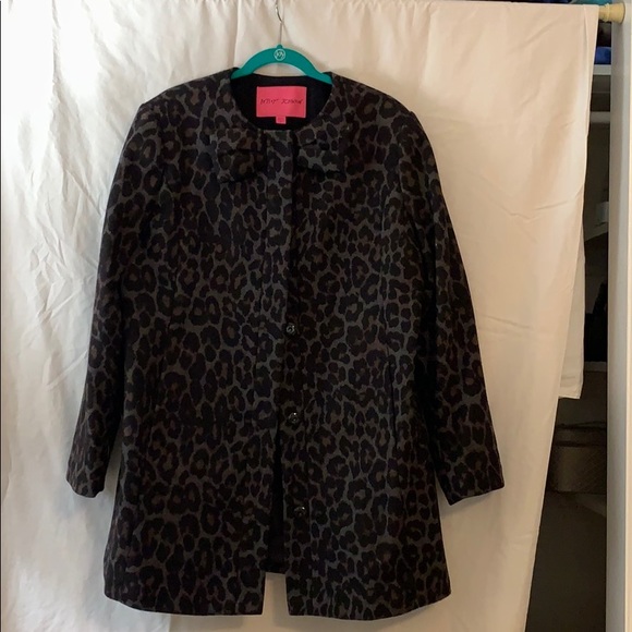 Betsey Johnson Jackets & Blazers - Betsey Johnson Wool Leopard Print Croat